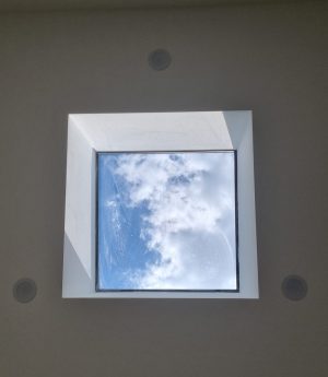 A skylight on ceiling.