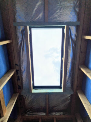 Shed with skylights.