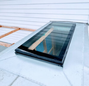 Glass skylight.