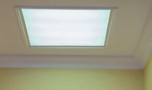 LED skylight on the ceiling.