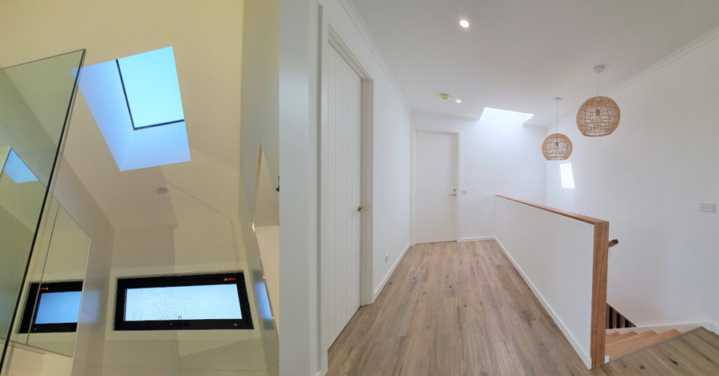 Bathroom skylights and staircase skylights.