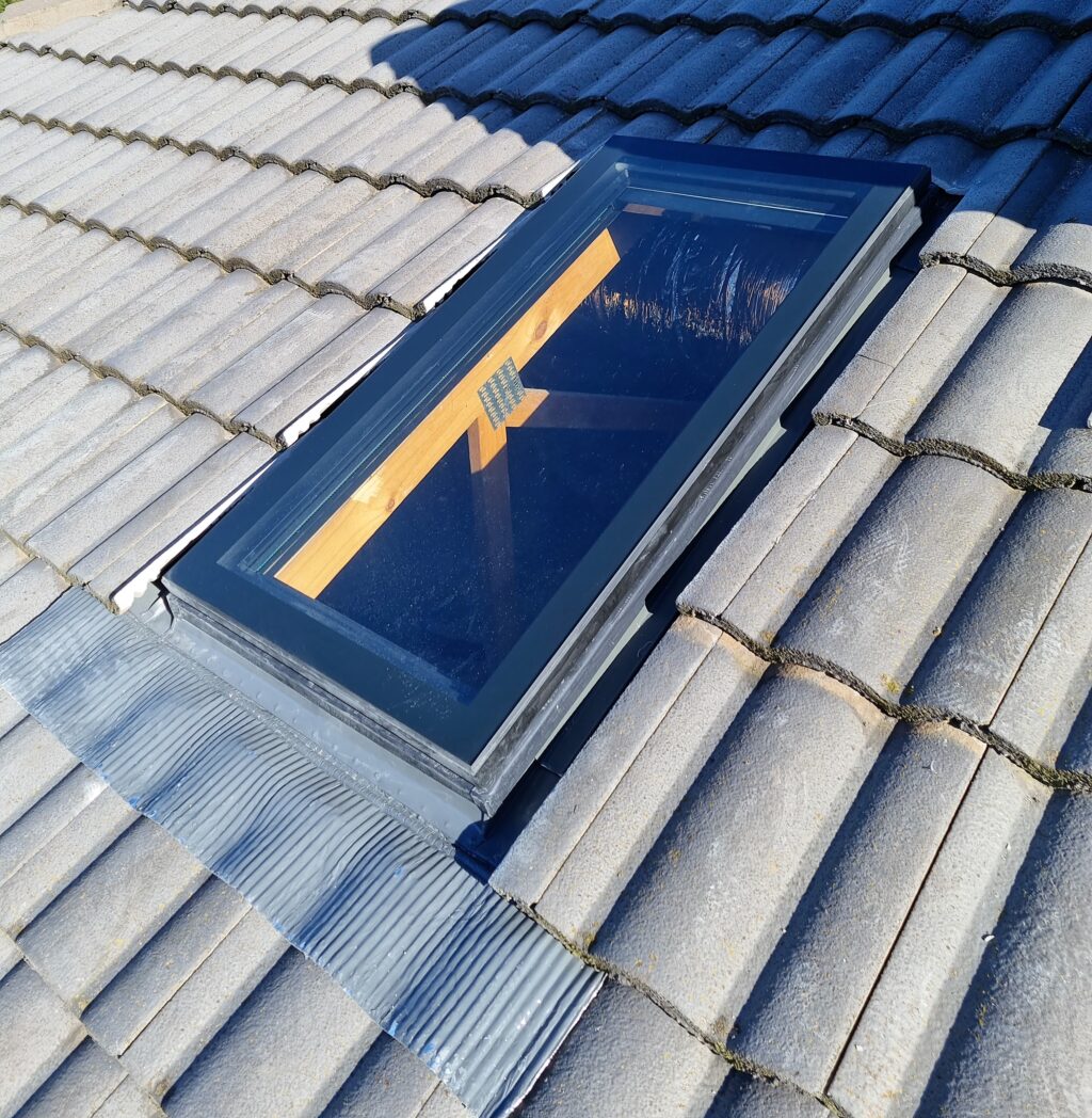 Skylight on tiled roof