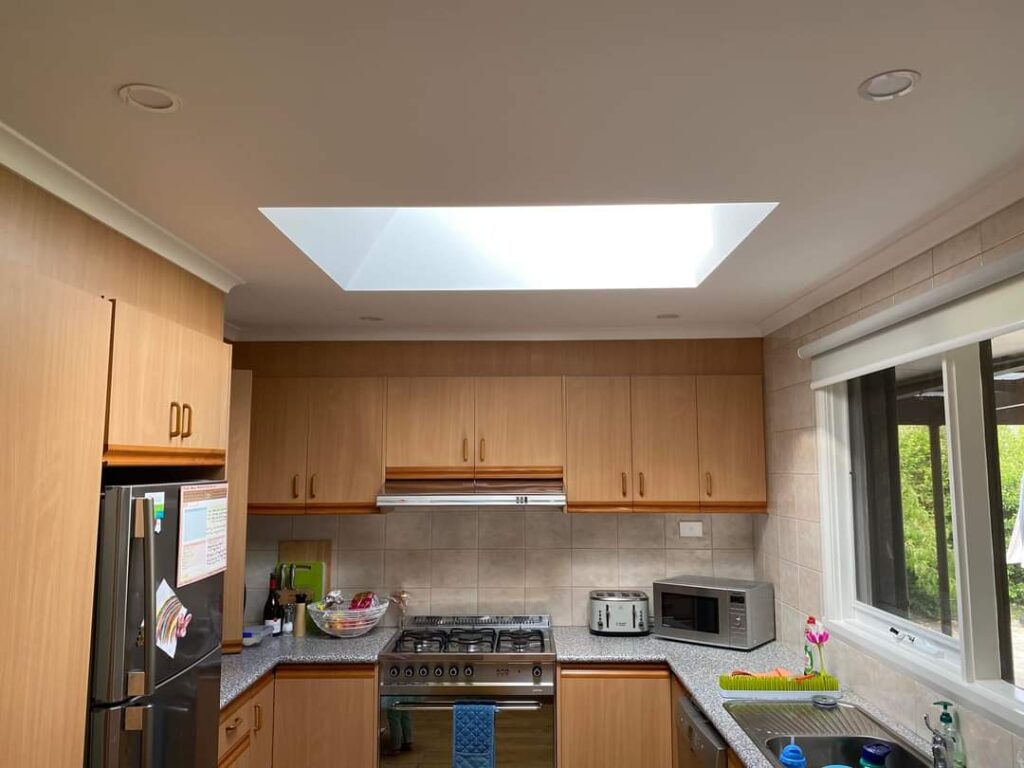 Skylight installed in kitchen