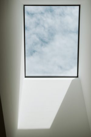 Fixed double glazed skylight plastered shaft