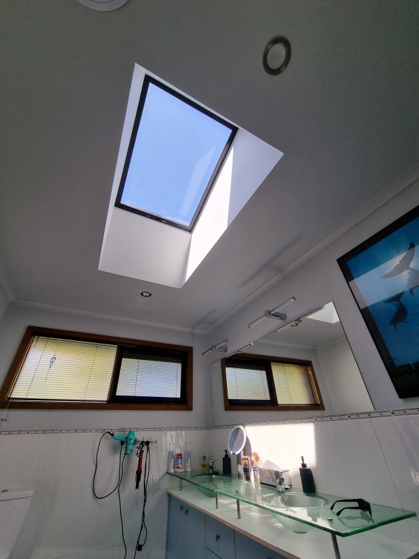 Opening skylight in bathroom
