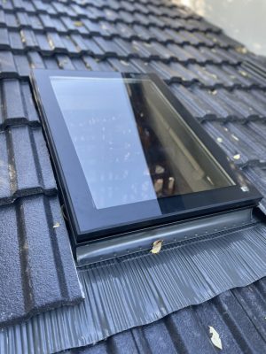 Fixed skylight on the house roof.