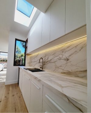 Skylight in modern pantry.