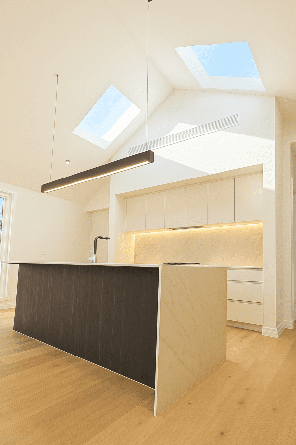 Skylights in a kitchen