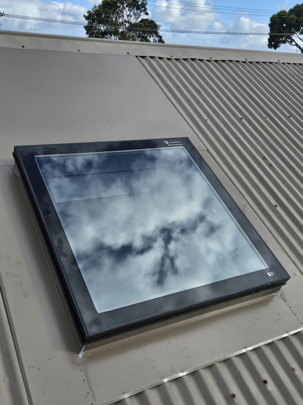 skylight on a metal roof