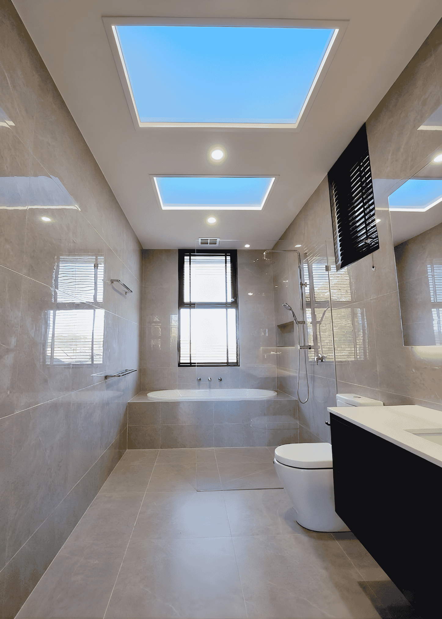 AuraGlow skylight in a bathroom