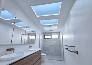 AuraGlow skylight in a walk in an ensuite
