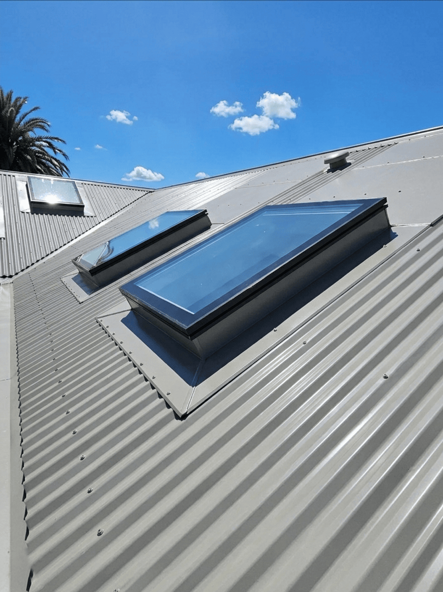 Colorbond roof with skylight