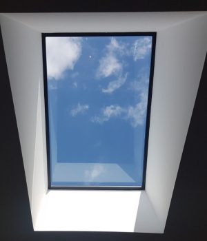 Glass skylight and skylight shaft.