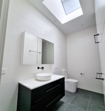 A skylight installed in the bathroom.