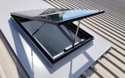 A ventilating skylight on the roof.